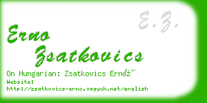 erno zsatkovics business card
